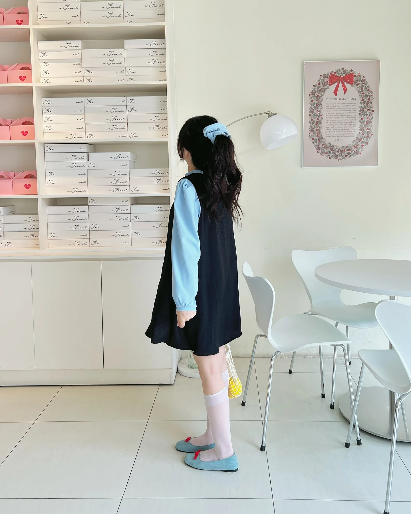 Set babydoll yếm đen phối áo xanh tay dài