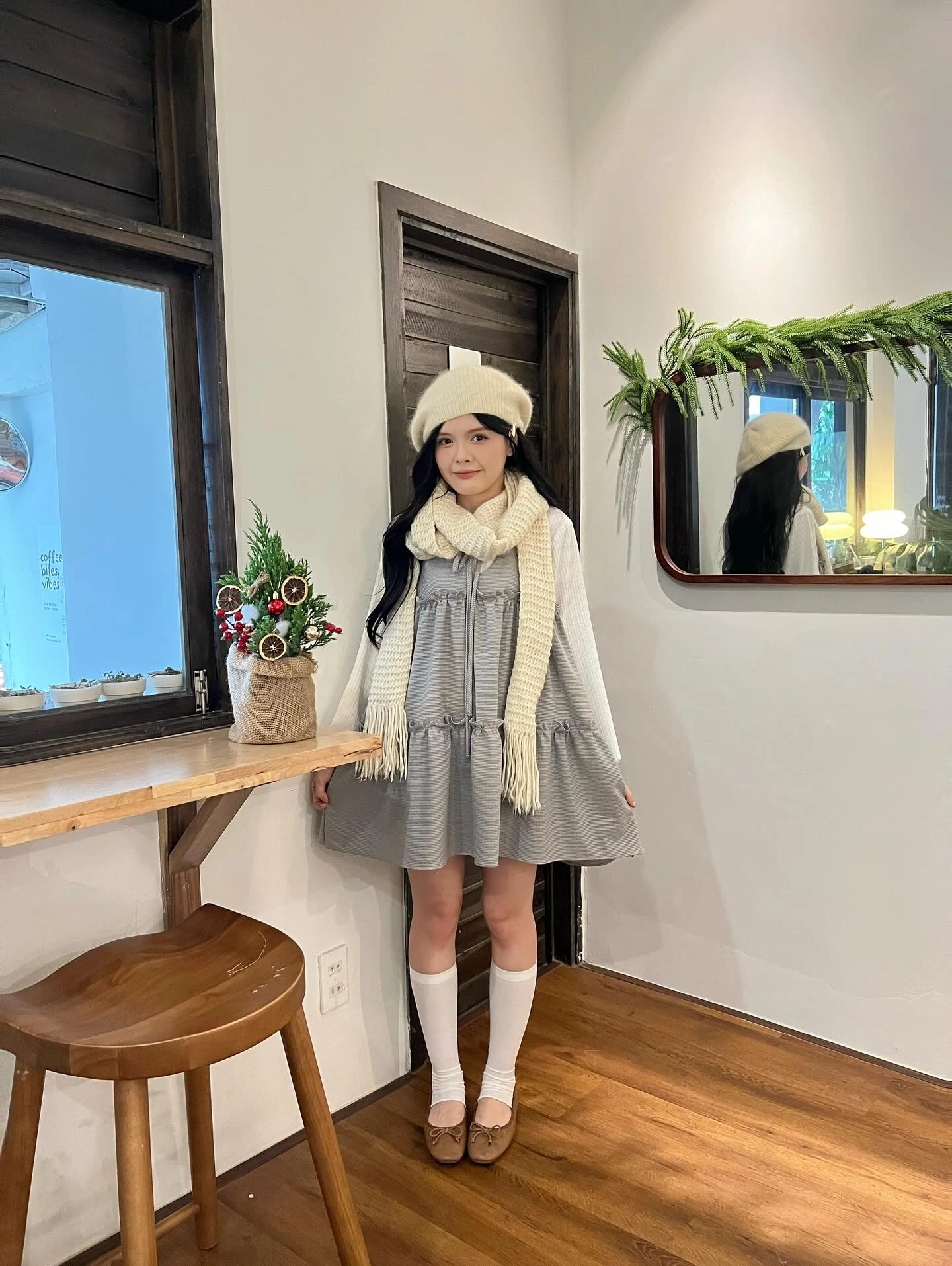 Set babydoll áo thun tay dài yếm 3 tầng