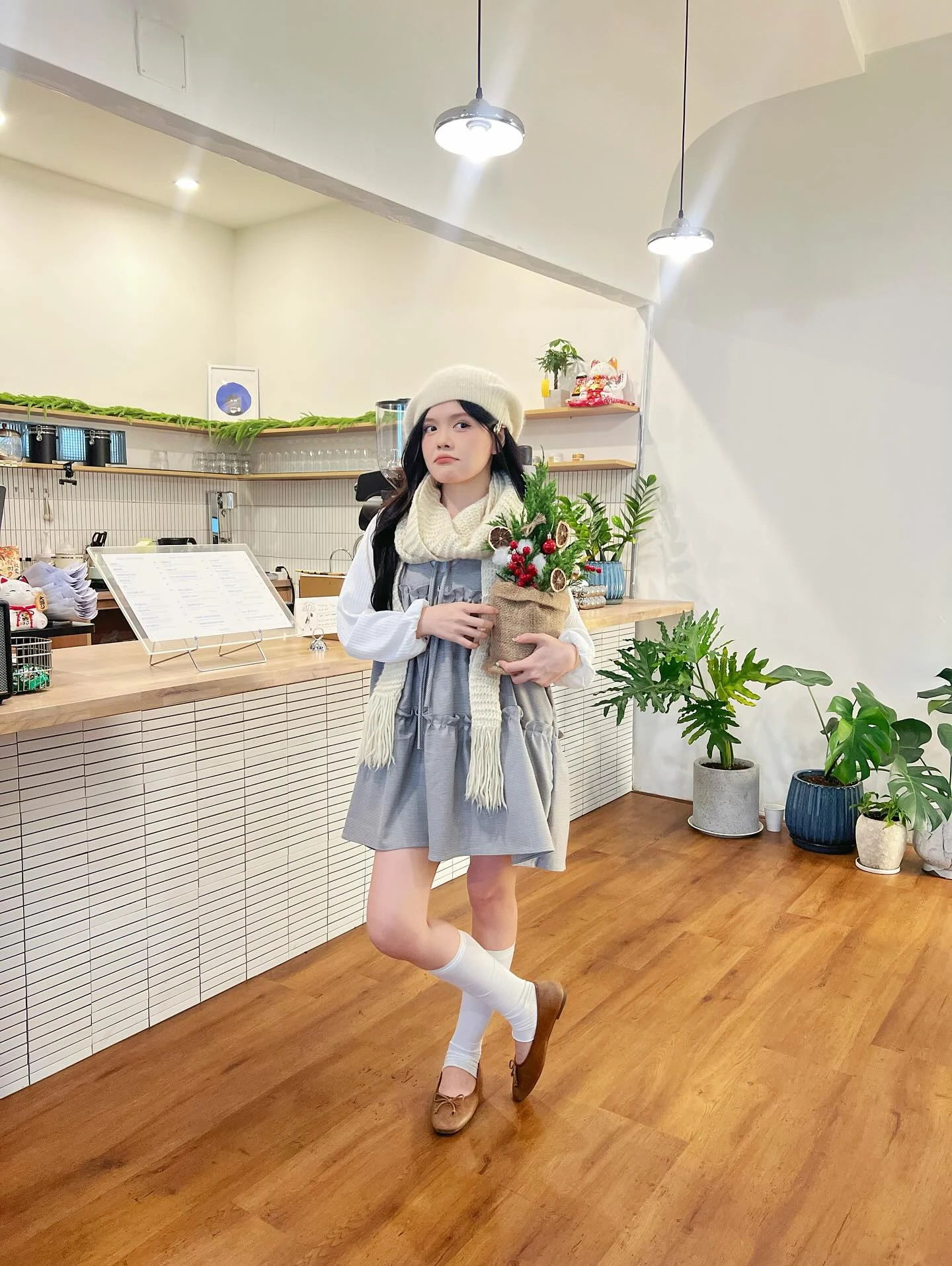 Set babydoll áo thun tay dài yếm 3 tầng