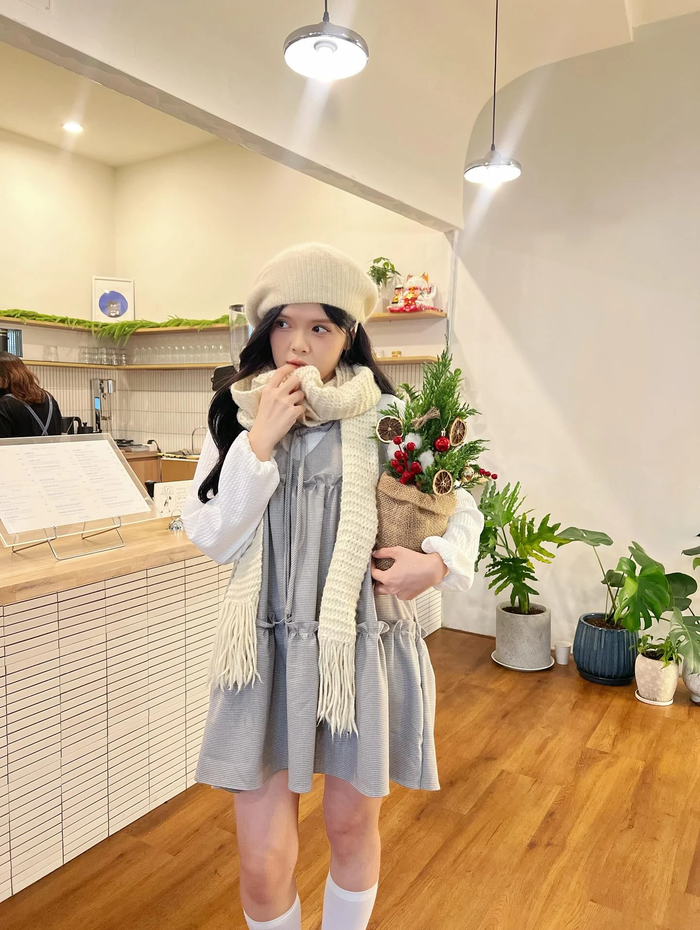 Set babydoll áo thun tay dài yếm 3 tầng