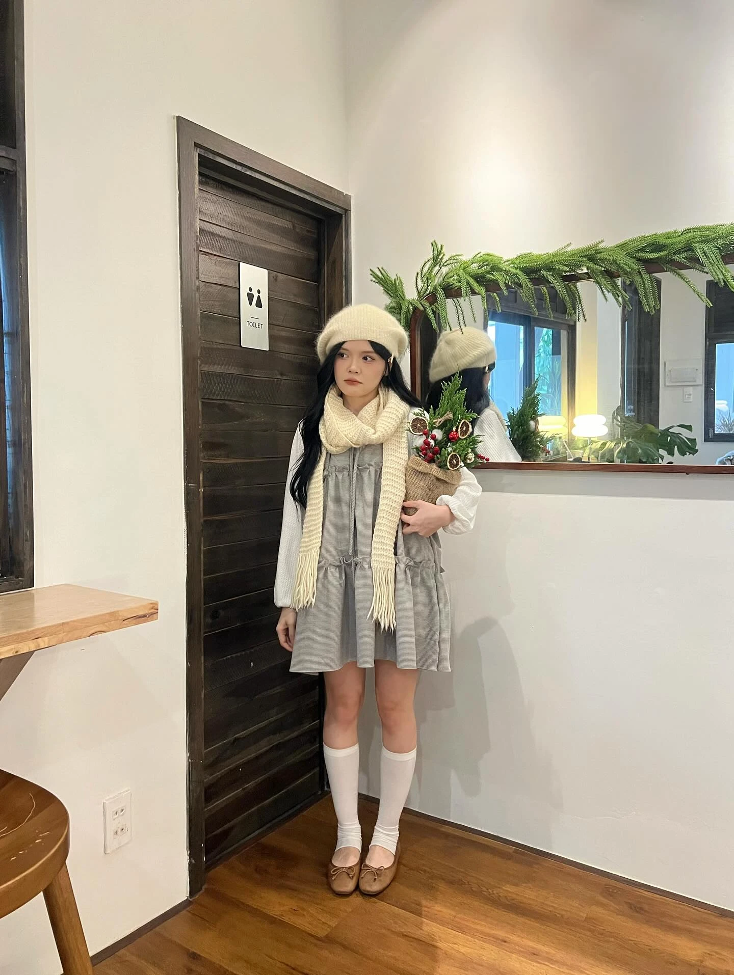 Set babydoll áo thun tay dài yếm 3 tầng