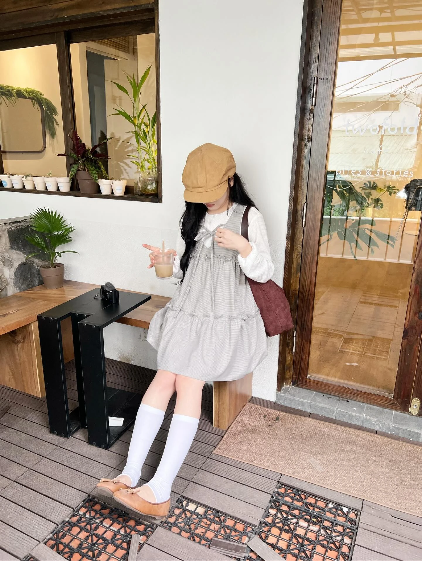 Set babydoll áo thun tay dài yếm 3 tầng