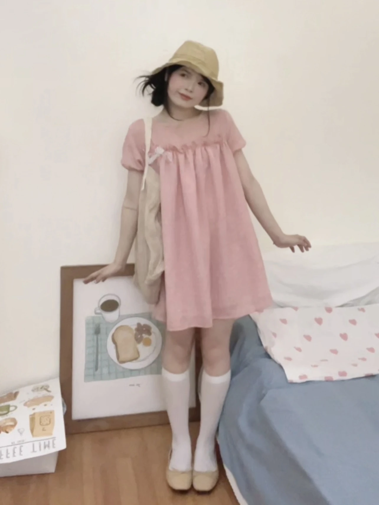 Đầm babydoll ren thô boi mềm 